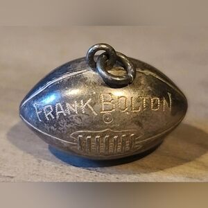Frank Bolton Silver Tone Football Ball Charm Pendant [ Read Details ]